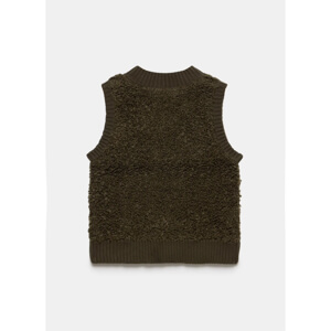 Mint Velvet Khaki Boucle Cotton Blend Gilet